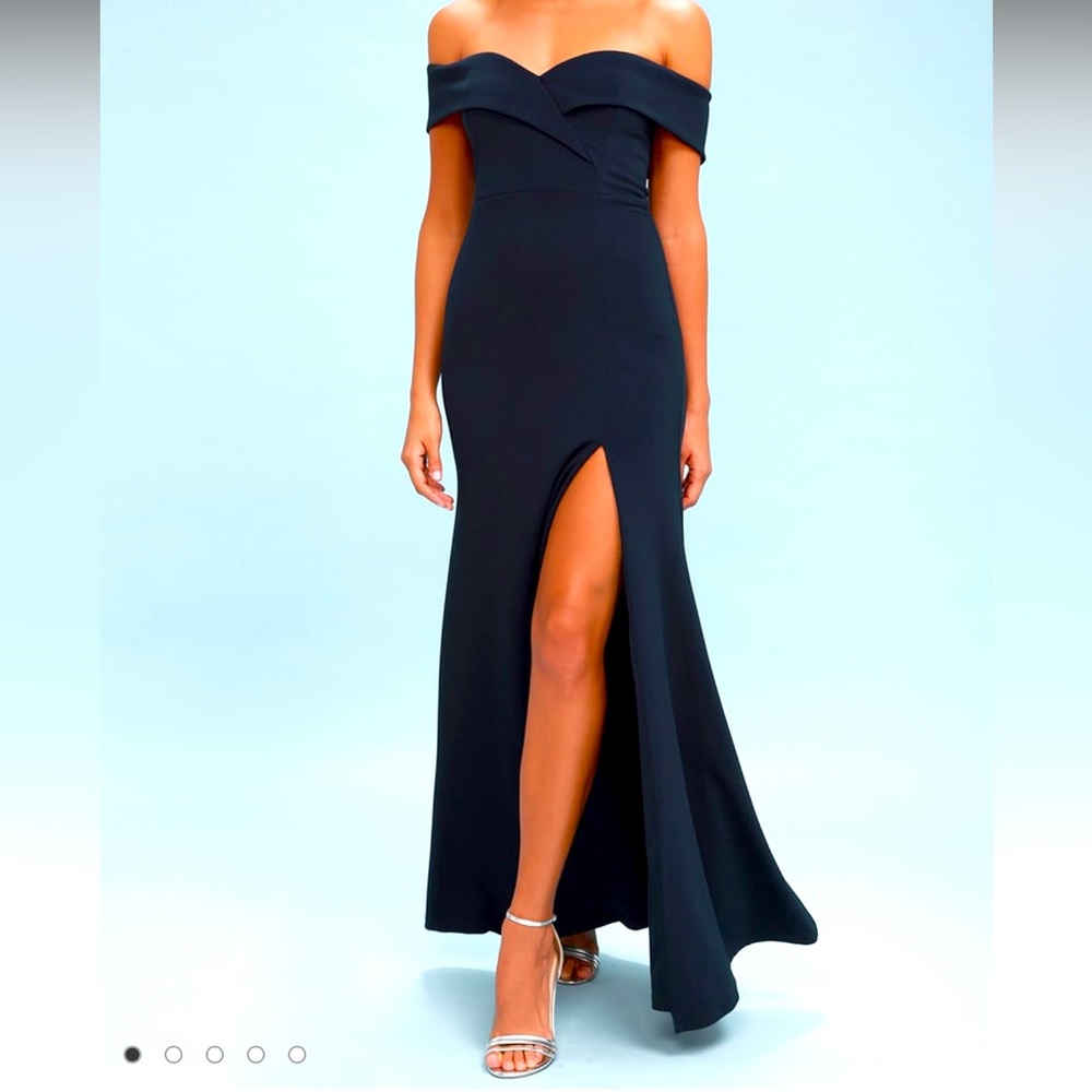 Lulus Navy Blue Off The Shoulder Maxi Dress - Size S